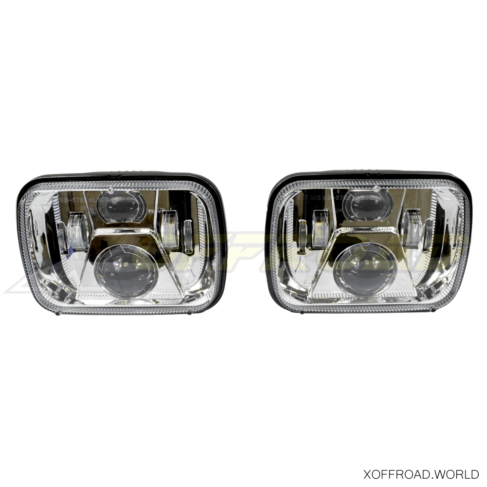 YSSMAO 7x6 5x7-Zoll-Quadrat-LED-Scheinwerfer-LED-Scheinwerfer-Scheinwerfer  HI Niedrig-Tageszeitlicht für Jeep Wrangler YJ Cherokee XJ Wrangler Truck  4x4 2 stücke : : Auto & Motorrad