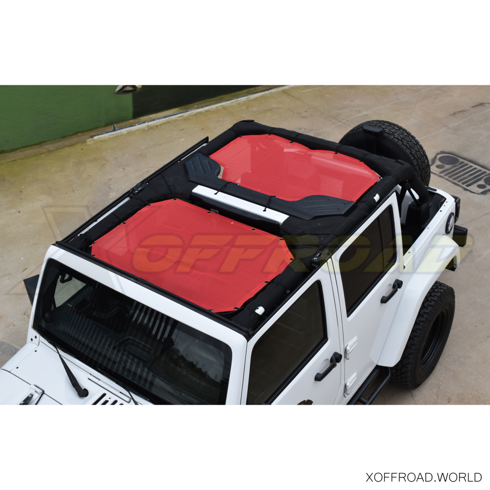 Beach Bikini Top, Red, 4 Door, 2 pieces, Jeep Wrangler JK XOST045 -  X-Offroad