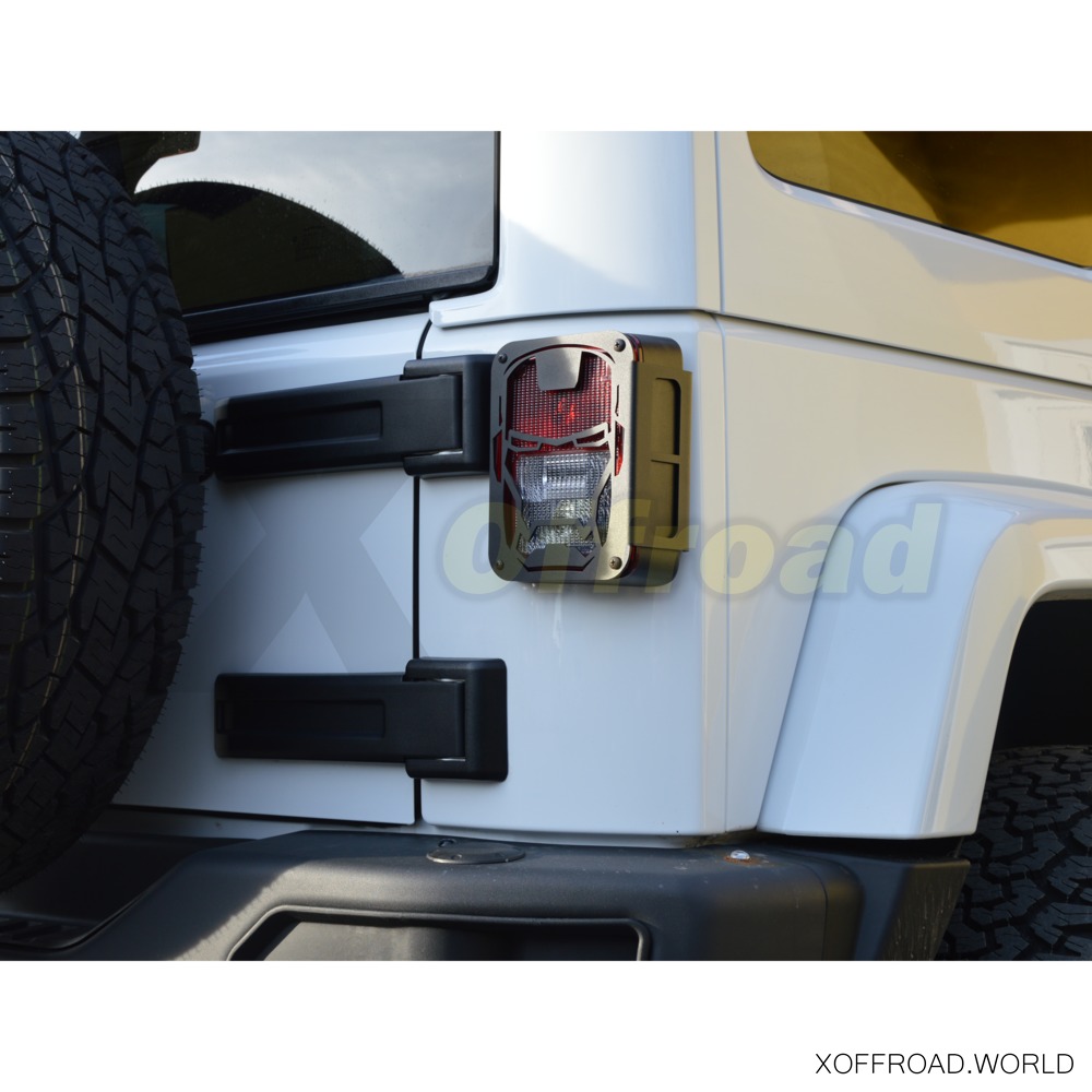 Tail Light Protector Kit, Black, Iron Man, Jeep Wrangler JK XOEA069 -  X-Offroad