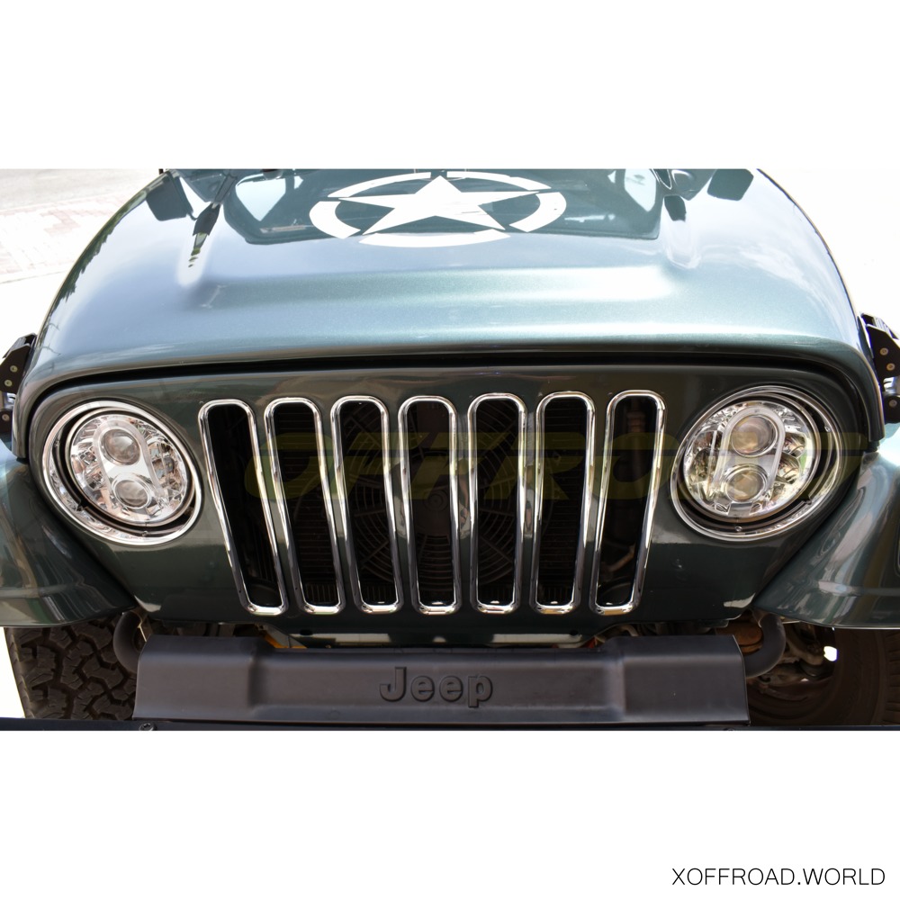 Grille Inserts, Chrome, Jeep Wrangler TJ XOEA106 - X-Offroad