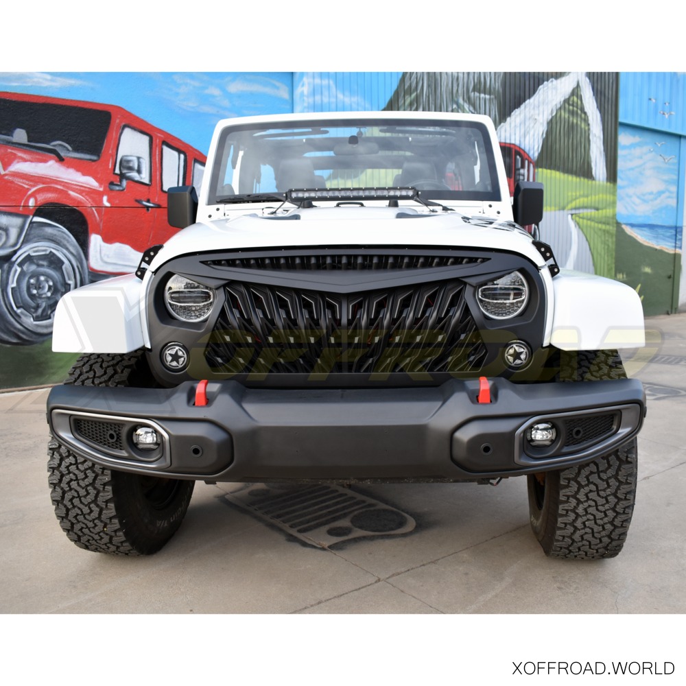 Bumper, Front, Parking sensors, Plastic, EURO Style, Jeep Wrangler JK & JL,  Jeep Gladiator JT XOFB014 - X-Offroad