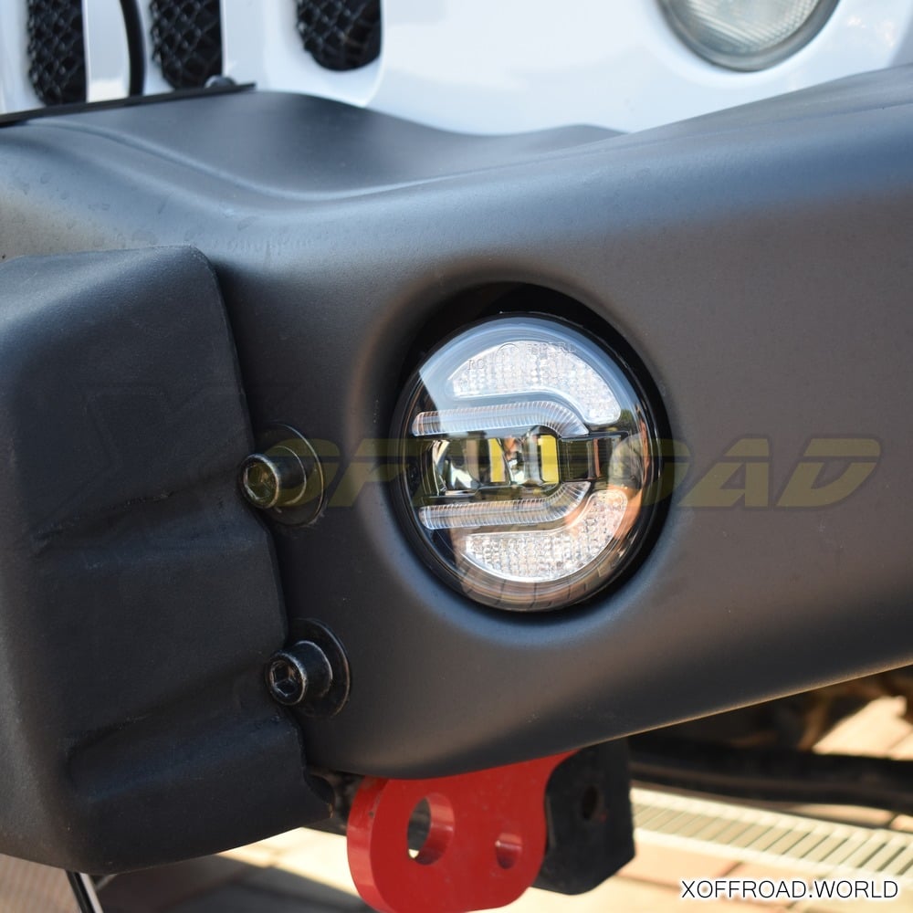 2x Nebelscheinwerfer + LED-Tagfahrlichter Jeep Wrangler JK, Grand Cherokee,  Dodge Charger und Journey – RUND