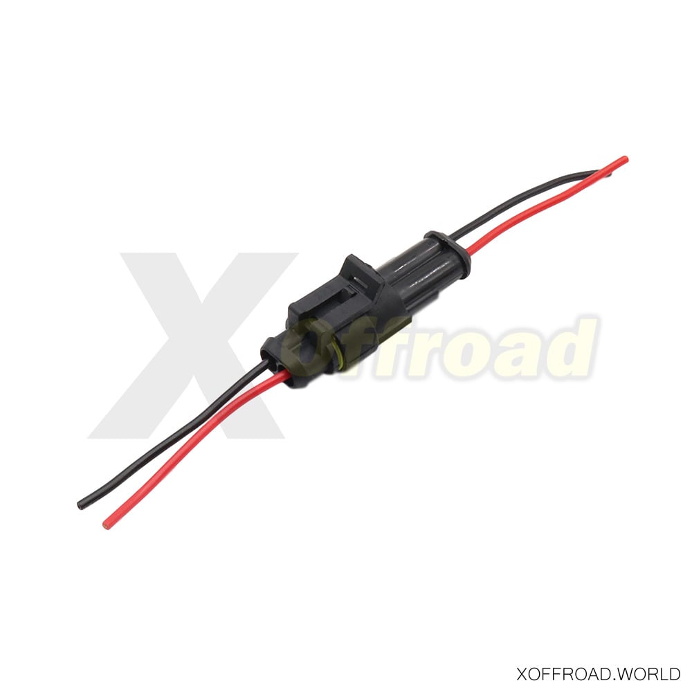 Connecteur électrique étanche, Femelle, mâle, 2 épingles, Rouge, Noir  XOHA006 - X-Offroad