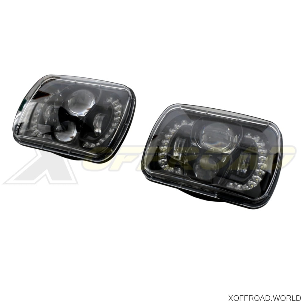 LED Kit de phares carrés, Jeep Cherokee XJ, Wrangler YJ, serie 3000 XOHL009  - X-Offroad