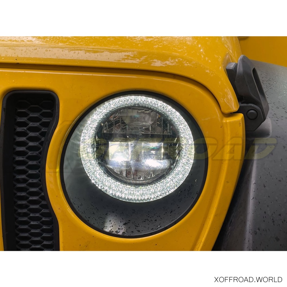 9 LED Headlamp Kit, Black, High Luminance, Halo, Jeep Wrangler JL, Jeep  Gladiator JT XOHL072 - X-Offroad