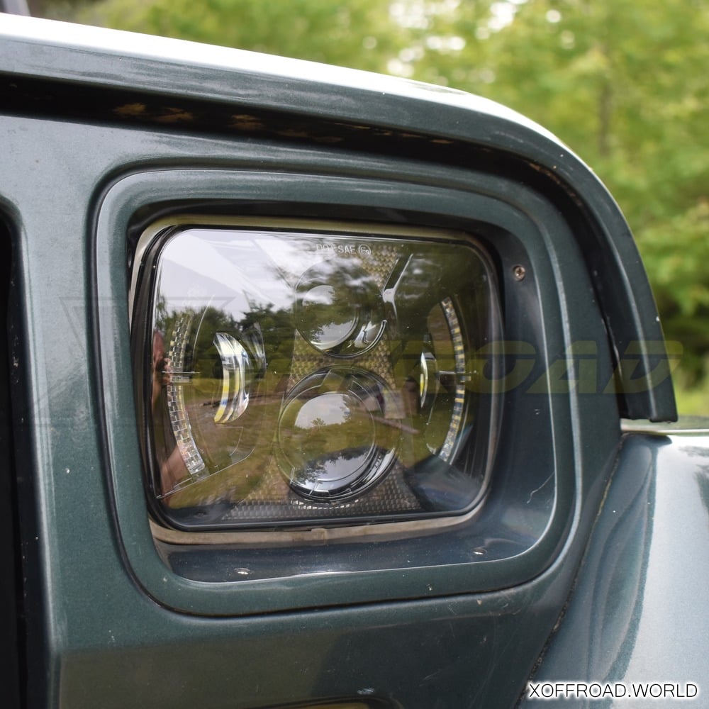 LED Square Headlamp Kit, Black, Jeep Cherokee XJ, Wrangler YJ, serie 4600