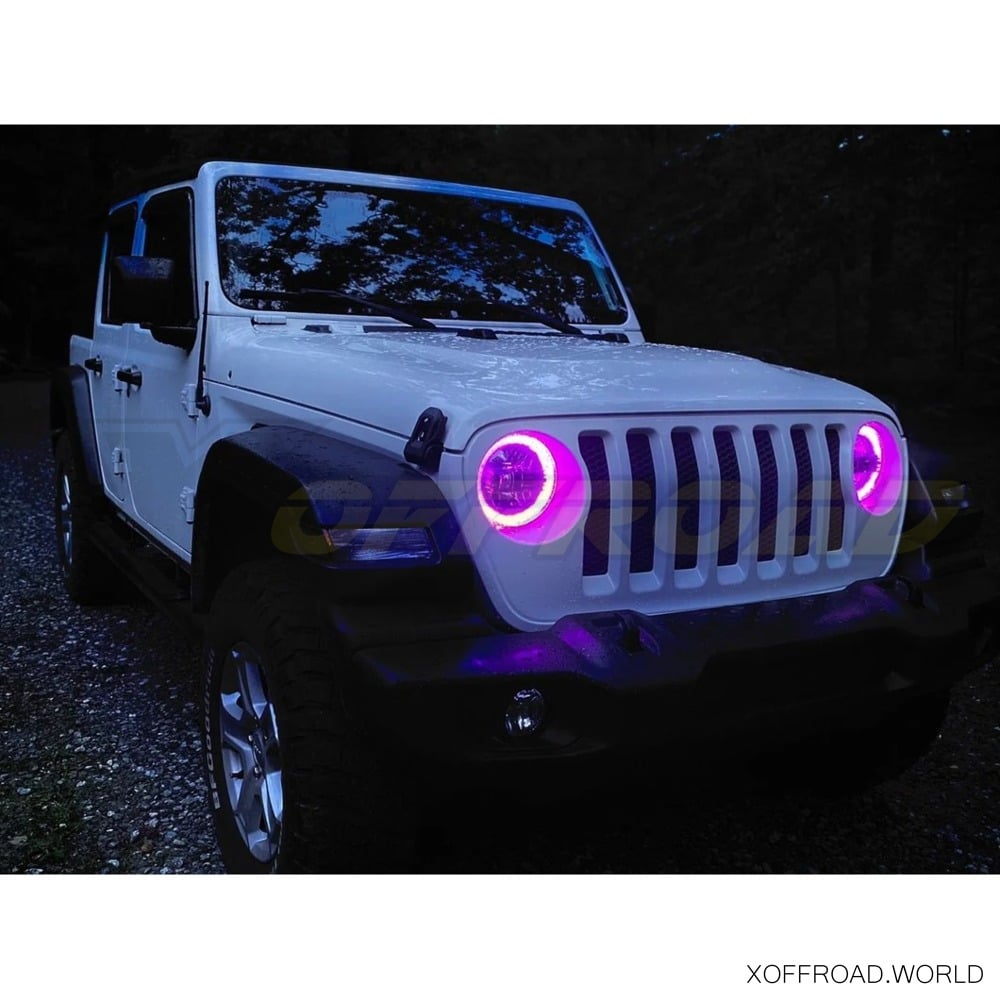 9 LED Headlamp Kit, RGB, Jeep Wrangler JL, Jeep Gladiator JT, serie  Diamond Eye