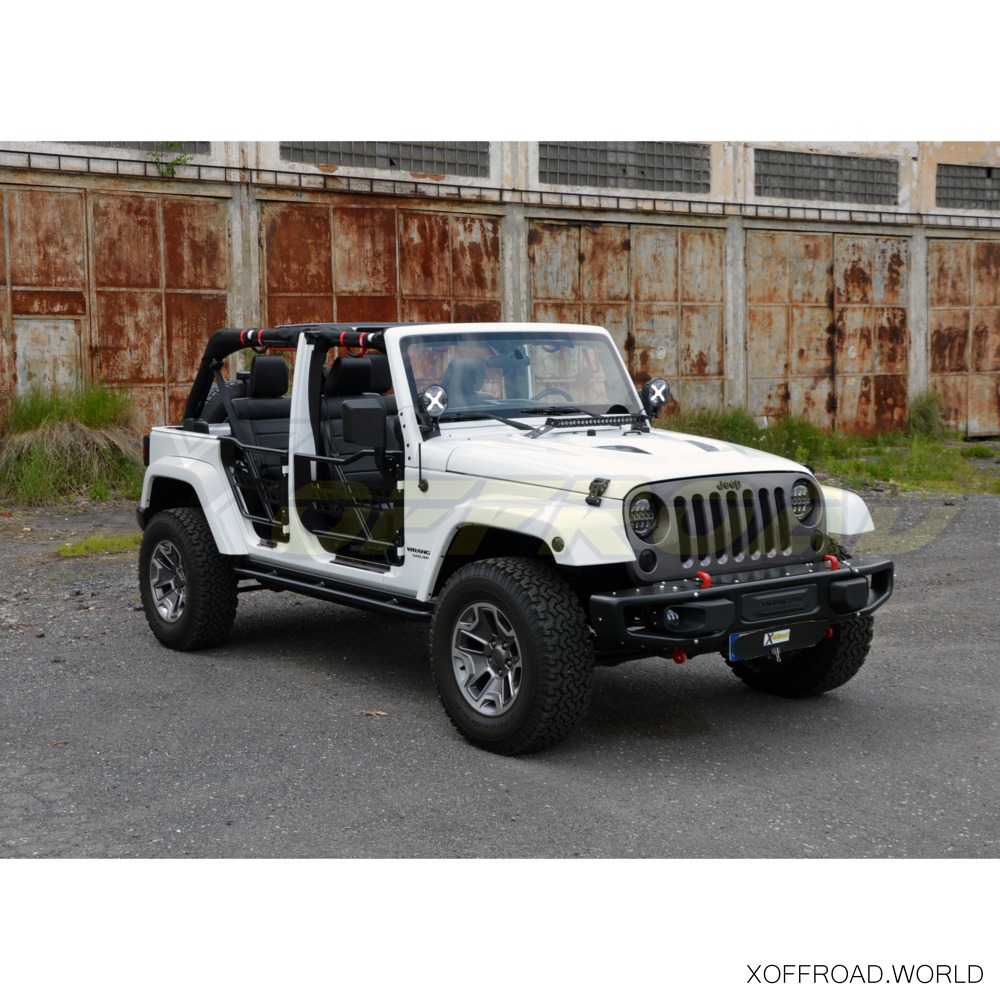 Tube Doors, Front, Rear, With Side Mirrors, Black, Jeep Wrangler JK XOKT083  - X-Offroad