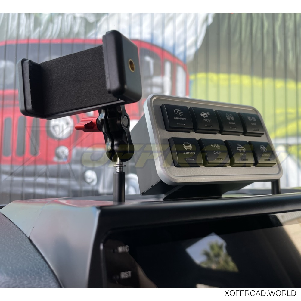 Schalt Panel mit Handyhalterung, 8 Schalter, Jeep Wrangler JK XORS021 -  X-Offroad