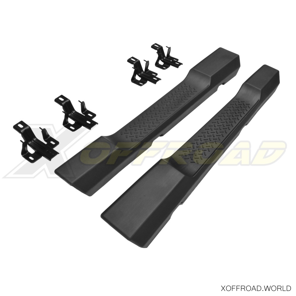 Poggiapiedi Anteriori In Acciaio Per Jeep Wrangler TJ 1996-2007 – Nero Opaco Con Inserti Antiscivolo